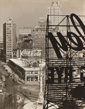 High angle view of Columbus Circle, New York City, New York, USA, Berenice Abbott, Federal Art