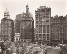 Park Row, Newspaper Row, New York City, New York, USA, Berenice Abbott, Federal Art Project,