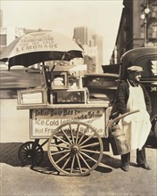 Hot Dog Stand, West Street and North Moore Street, New York City, New York, USA, Berenice Abbott,