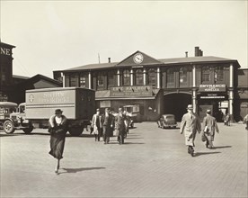 Ferry Terminal Chambers Street, New York City, New York, USA, Berenice Abbott, Federal Art Project,