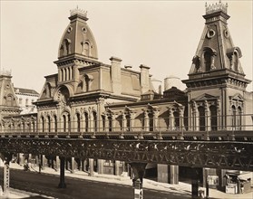 Third Avenue car barn and elevated railroad, Third Avenue and 65th Street, New York City, New York,