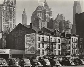 Vista from West Street, 115-119 West Street, New York City, New York, USA, Berenice Abbott, Federal