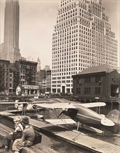 Downtown Skyport, Pier 11, East River, New York City, New York, USA, Berenice Abbott, Federal Art