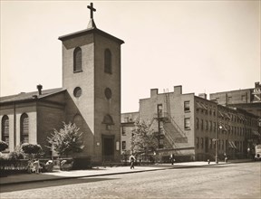 St. Luke's Chapel and Old Houses, Hudson Street, corner of Grove Street, New York City, New York,