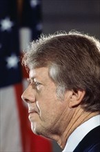 U.S. President Jimmy Carter, head and shoulders profile portrait, Washington D.C., USA, Bernard