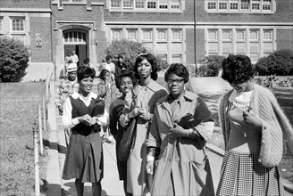 Students leaving Eastern High School for lunch, Washington, D.C., USA, Warren K. Leffler, U.S. News