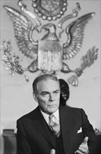 U.S. Secretary of State Alexander Haig, half-length portrait, seated, facing front, during an