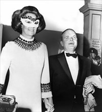 Katharine Graham, guest of honor, Truman Capote, host, attending Black & White Ball, Plaza Hotel,