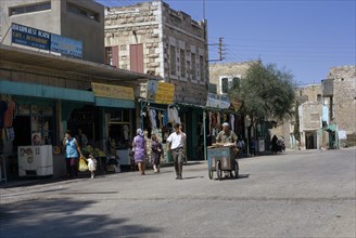 Street scene and market, Hebron, West Bank, Palestine, Bernard Gotfryd, 1971