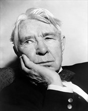 American poet and biographer Carl Sandburg, head and shoulders portrait, Al Ravenna, New York