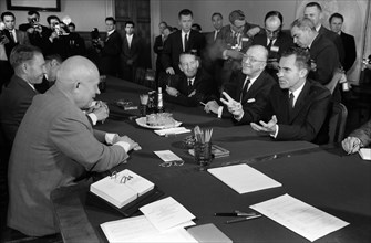 U.S. Vice President Richard Nixon, Dr. Milton Eisenhower and U.S. Ambassador to the Soviet Union