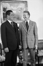 U.S. President Jimmy Carter with Prime Minister Kriangsak Chamanan of Thailand, White House,