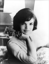 U.S. First Lady Jacqueline Kennedy, first official White House portrait, half-length seated