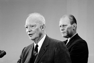 Former U.S. President Dwight D. Eisenhower and U.S. Congressman Gerald Ford hold news conference,