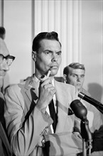 American Neo-Nazi politician George Lincoln Rockwell, at hearing of House Un-American Activities