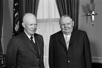 Dr. Ludwig Erhard, Vice Chancellor and Minister of Economics of West Germany, with U.S. President