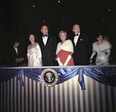 Claudia "Lady Bird' Johnson, U.S. President Lyndon Johnson, Muriel Humphrey, U.S. Vice President