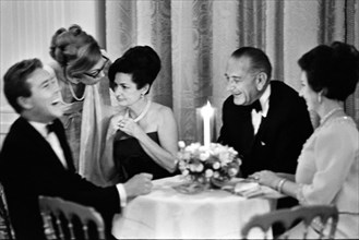 Antony Armstrong Jones, 1st Earl of Snowden (laughing), U.S. First Lady Claudia 'Lady Bird'