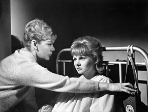 Brenda Bruce, Jennie Linden, on-set of the film, "Nightmare", Rank Film Distributors, 1964