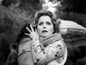 Lee Remick, Harvey Spencer Stephens, on-set of the film, "The Omen", 20th Century-Fox, 1976