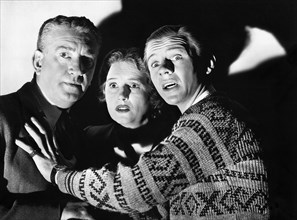 John Litel, Olive Blakeney, Jimmy Lydon, on-set of the film, "Henry Aldrich Haunts A House",