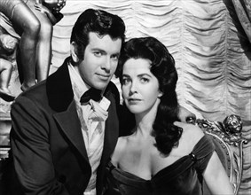 Mark Damon, Myrna Fahey, on-set of the film, "House Of Usher", American International Pictures,