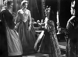 Megs Jenkins, Deborah Kerr, Pamela Franklin, Martin Stephens, on-set of the film, "The Innocents",