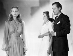 Christine Gordon, Frances Dee, Tom Conway, on-set of the film, "I Walked With A Zombie", RKO Radio