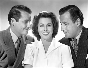 James Ellison, Frances Dee, Tom Conway, on-set of the film, "I Walked With A Zombie", RKO Radio