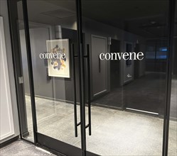 Convene, premium office and event space, lobby entrance, 530 Fifth Avenue, New York City, New York,