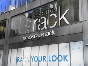 Nordstrom Rack off-price clothing store, exterior view, New York City, New York, USA