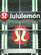 Lululemon store, building exterior with company logo, Fifth Avenue, New York City, New York, USA