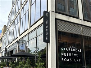 Starbucks Reserve Roastery and restaurant, building exterior, Meatpacking District, New York City,