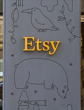 Etsy corporate office and sign, building exterior, close-up detail, Brooklyn, New York City, New