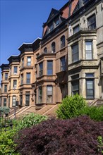 Row of brownstone houses, MacDonough Street, Bedford-Stuyvesant, Brooklyn, New York City, New York,