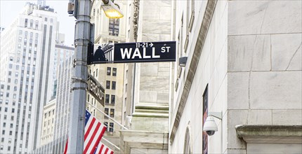 Wall and Broad Street Signs, New York City, New York, USA