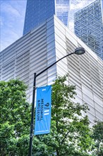 National September 11 Memorial Museum, low angle view of building exterior, World Trade Center, New