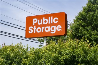 Public Storage, self-storage facility, Street Sign, Danbury, Connecticut, USA