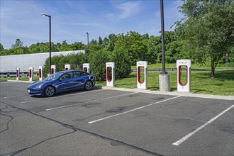 Tesla electric vehicle charging stations, Connecticut, USA