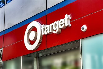 Target Store, building exterior with store sign and logo, New York City, New York, USA