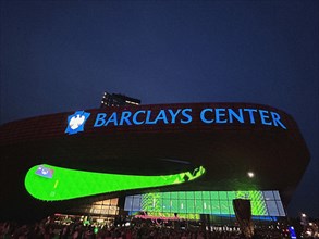 Barclays Center at night, Brooklyn, New York City, New York, USA