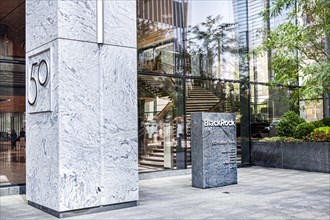 BlackRock, Inc., American international investment company, company sign outside building