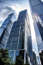 The Spiral, 66 Hudson Boulevard, and 50 Hudson Yards, low angle view, Hudson Yards, New York City,