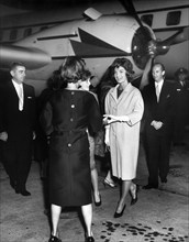 U.S. First Lady Jacqueline Kennedy returning from trip to Europe, Andrews Air Force Base, Maryland,