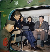 U.S. President John F. Kennedy with Naval Aide to the President Commander Tazewell Shepard, Jr.;