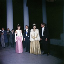 U.S. First Lady Jacqueline Kennedy, Mohammad Reza Pahlavi, Shah of Iran with his wife Empress Farah