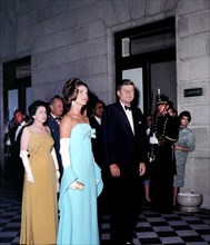 U.S. President John F. Kennedy and U.S. First Lady Jacqueline Kennedy attend reception at Ministry