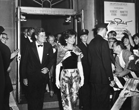 U.S. President John F. Kennedy and U.S. First Lady Jacqueline Kennedy departing National Theatre