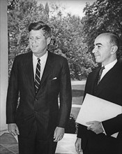 U.S. President John F. Kennedy meeting with newly-appointed Ambassador of Iran, Mahmoud Foroughi,