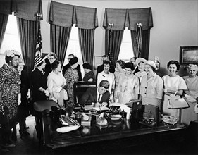 U.S. President John F. Kennedy signing Equal Pay Act, Oval Office, White House, Washington, D.C.,